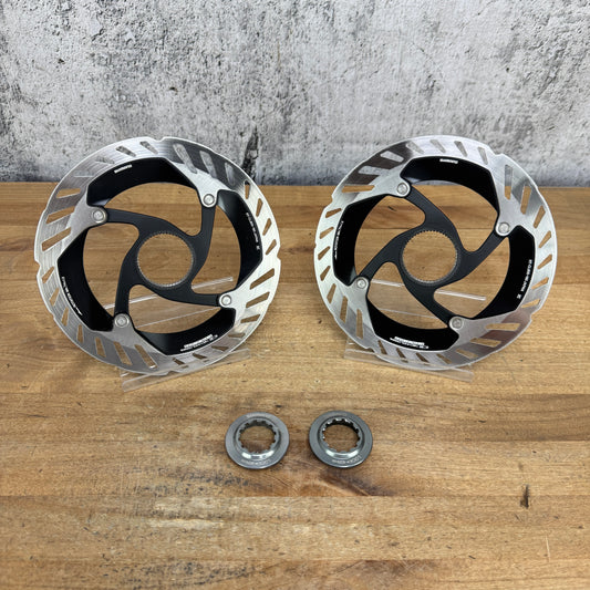 Pair Shimano Dura-Ace RT-CL900 160mm Disc Brake Rotors + Lockrings 220g