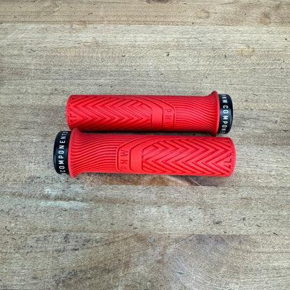 PNW Loam Red Lock-on MTB Flat Bar Handlebar Bike Grips 96g
