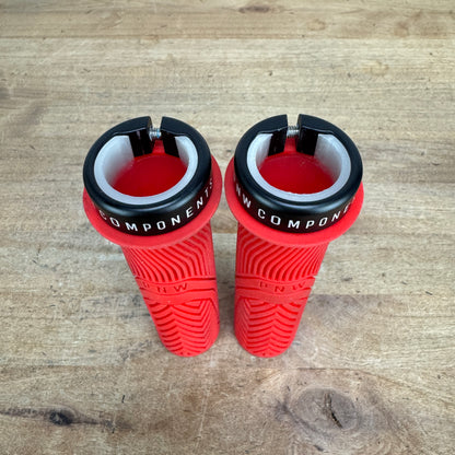 PNW Loam Red Lock-on MTB Flat Bar Handlebar Bike Grips 96g