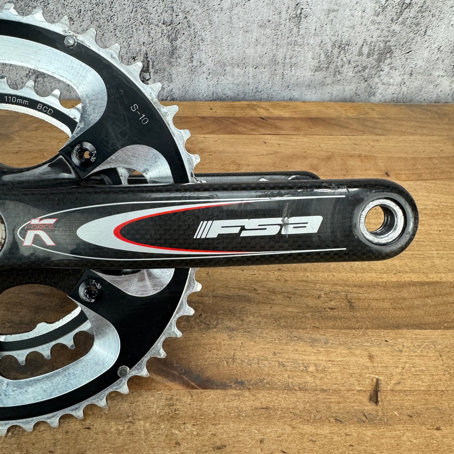 FSA K-Force 172.5mm 50/34 10-Speed 110BCD 24mm Spindle Carbon Bike Crankset 630g
