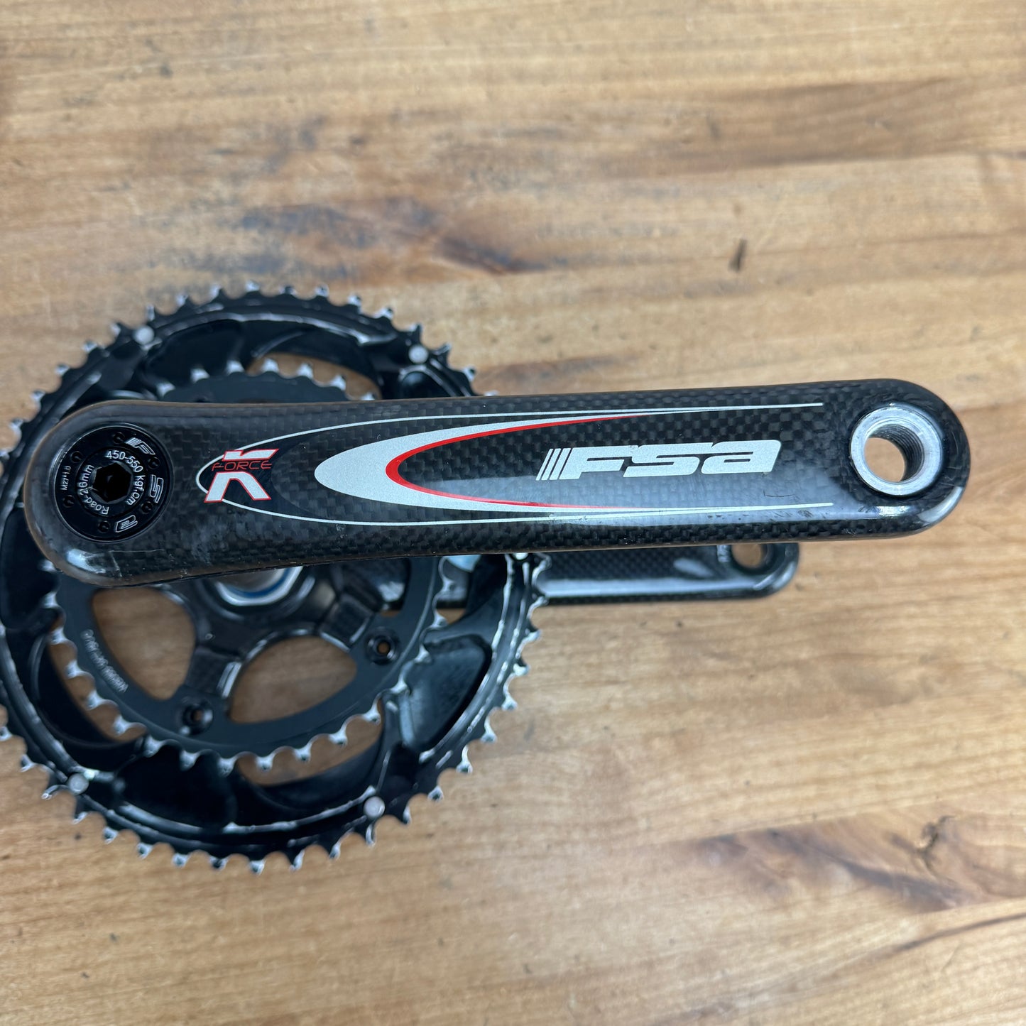 FSA K-Force 172.5mm 50/34 10-Speed 110BCD 24mm Spindle Carbon Bike Crankset 630g