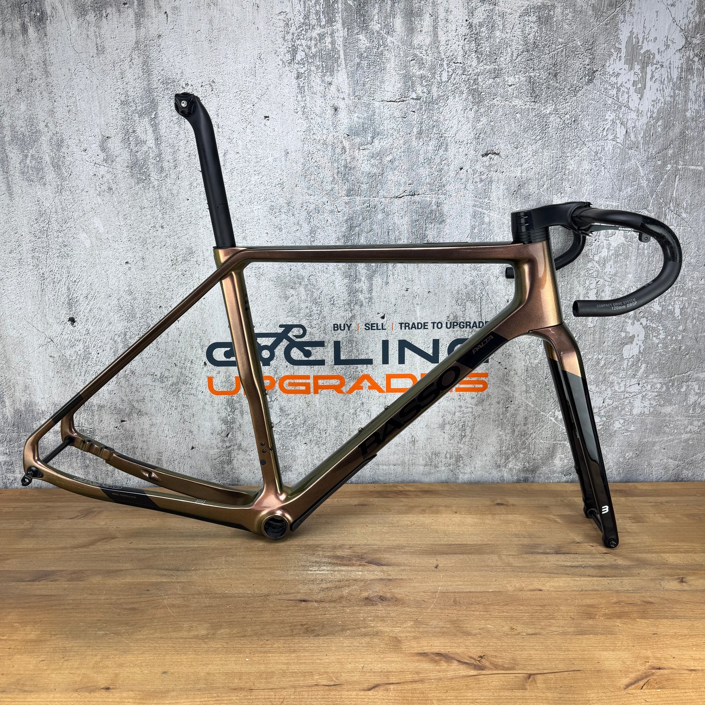 Mint! Basso Palta II Medium Carbon Gravel Disc Frameset 700c Gold Bum 2729g
