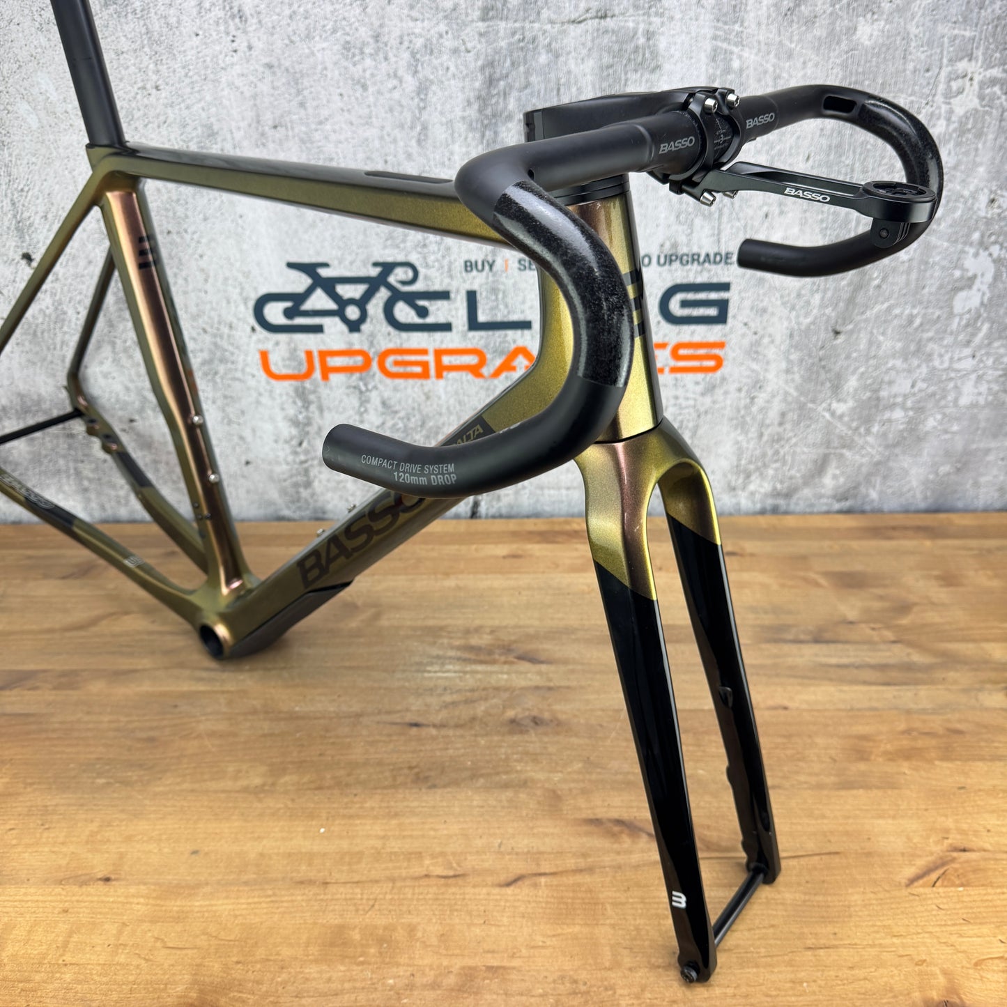 Mint! Basso Palta II Medium Carbon Gravel Disc Frameset 700c Gold Bum 2729g