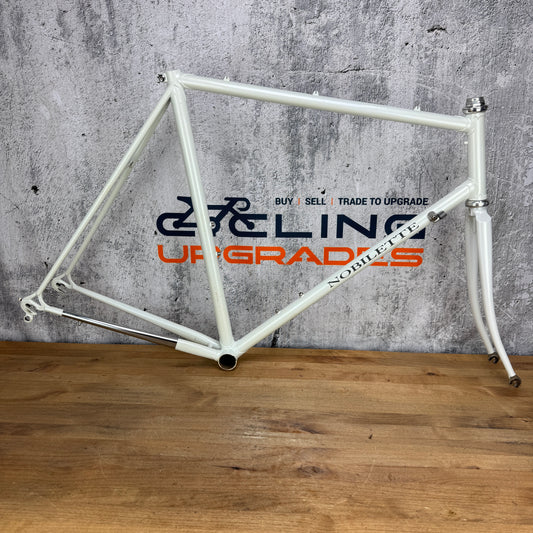 Vintage! Nobilette 57.5cm Rim Brake Steel Frameset 700c White 2878g