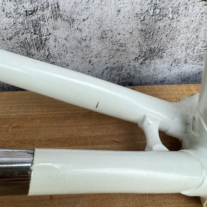 Vintage! Nobilette 57.5cm Rim Brake Steel Frameset 700c White 2878g