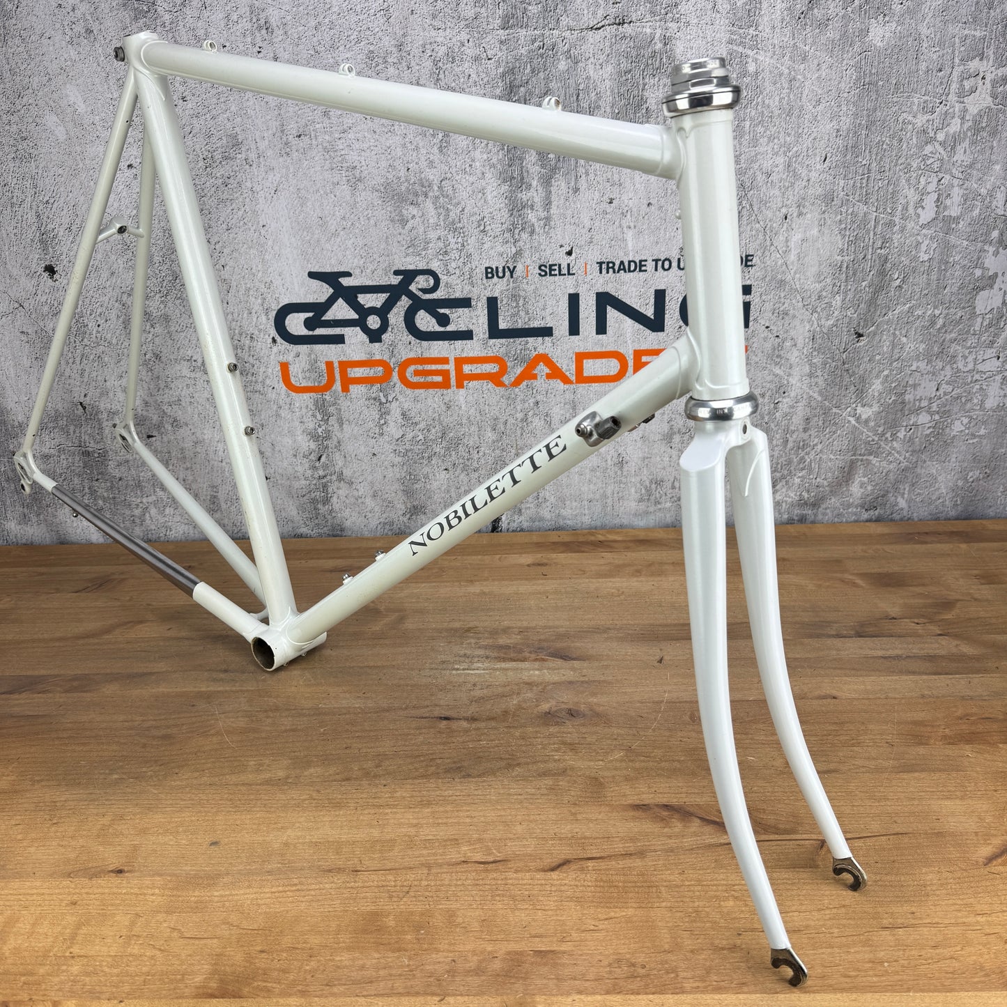 Vintage! Nobilette 57.5cm Rim Brake Steel Frameset 700c White 2878g