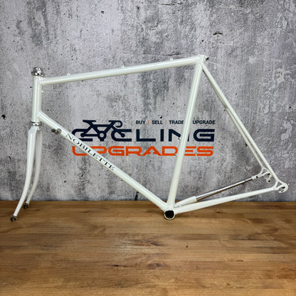 Vintage! Nobilette 57.5cm Rim Brake Steel Frameset 700c White 2878g