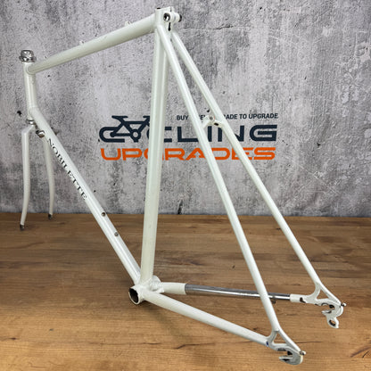 Vintage! Nobilette 57.5cm Rim Brake Steel Frameset 700c White 2878g