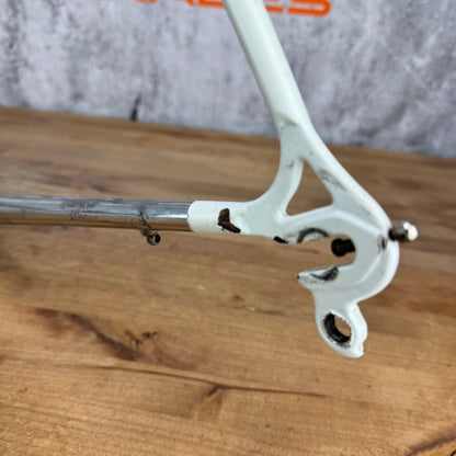 Vintage! Nobilette 57.5cm Rim Brake Steel Frameset 700c White 2878g