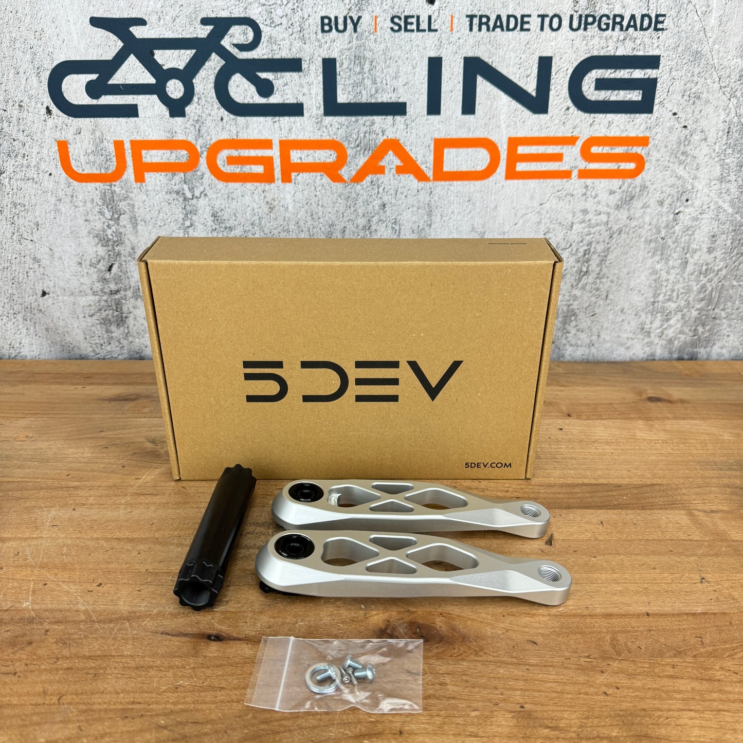 New! 5DEV R-Spec 165mm Trail/Enduro Mountain Bike Billet Silver Crankset 625g