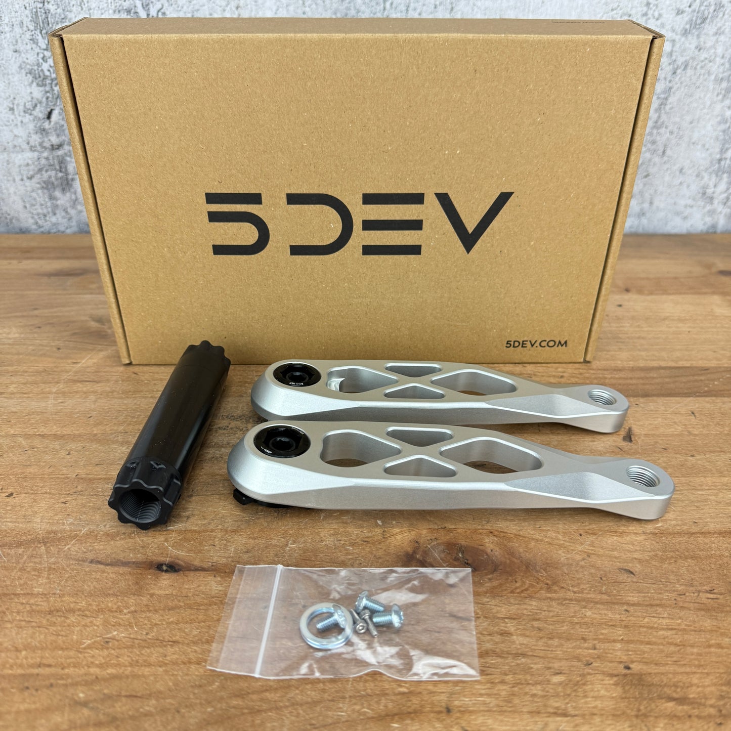 New! 5DEV R-Spec 165mm Trail/Enduro Mountain Bike Billet Silver Crankset 625g