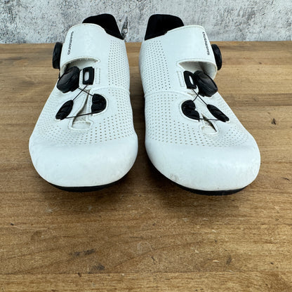 Light Use! Shimano RC7 Men's 43 EU White 3-Bolt Road Cycling Shoes BOA Dial