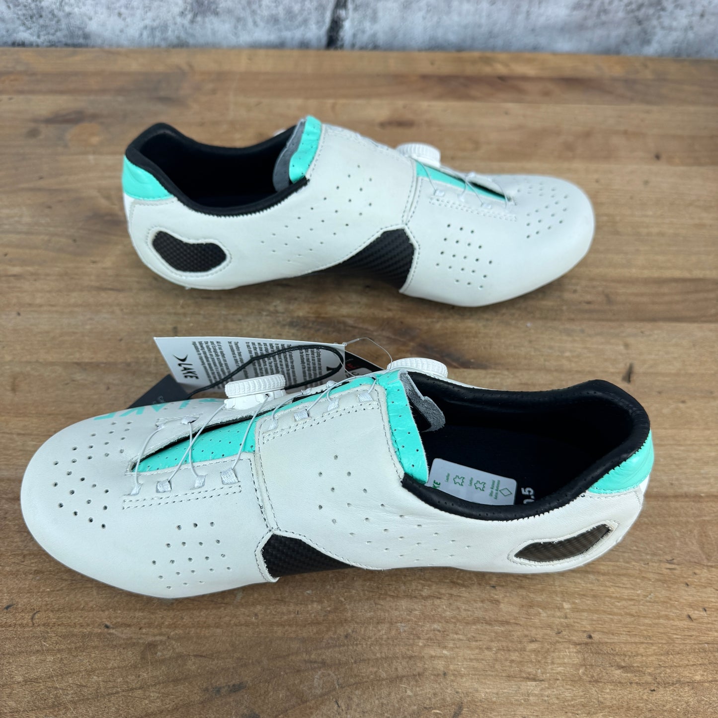 New! Lake CX333 Wide 40.5 EU White/Bianchi Celeste BOA Cycling Shoes MSRP $500