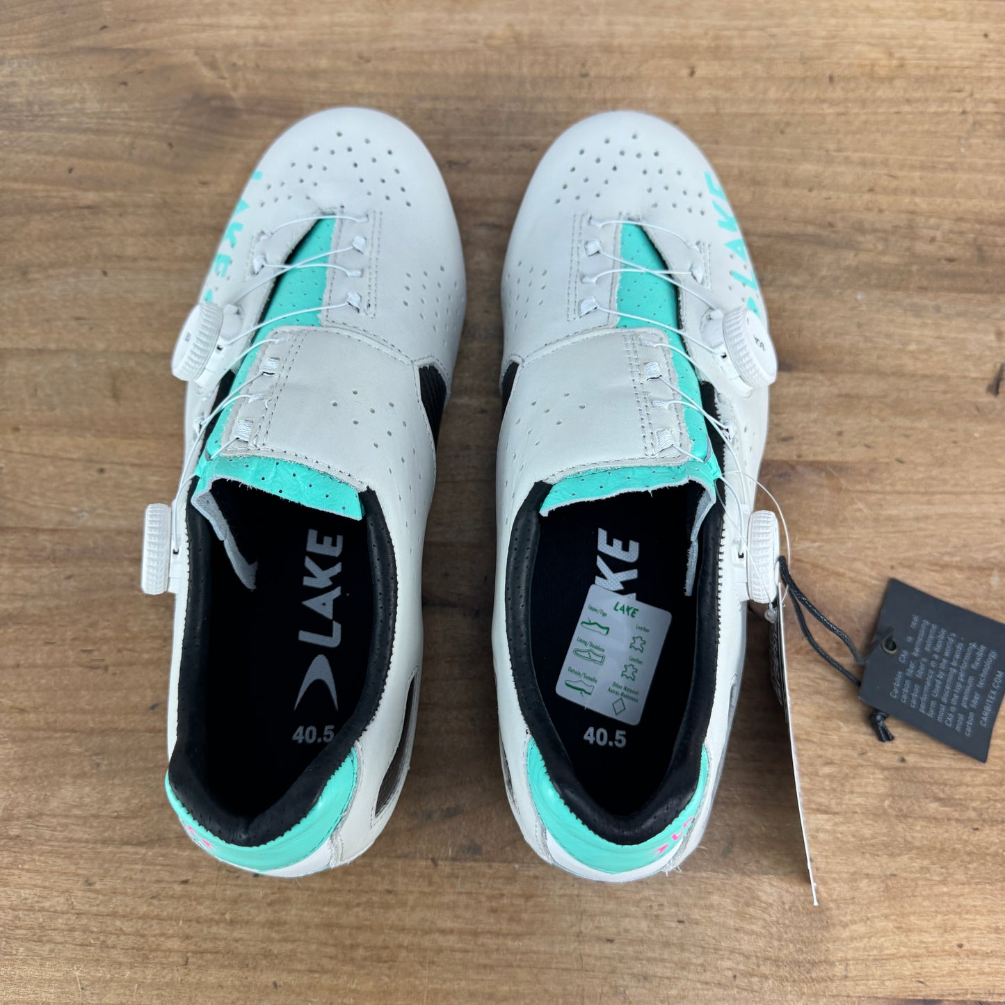 New! Lake CX333 Wide 40.5 EU White/Bianchi Celeste BOA Cycling Shoes MSRP $500