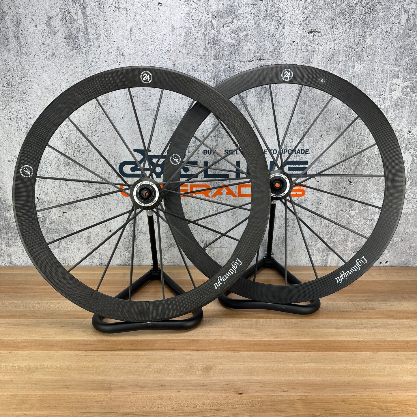 Lightweight Meilenstein T 24D Carbon Tubular Road Bike Disc Wheelset 700c 1250g