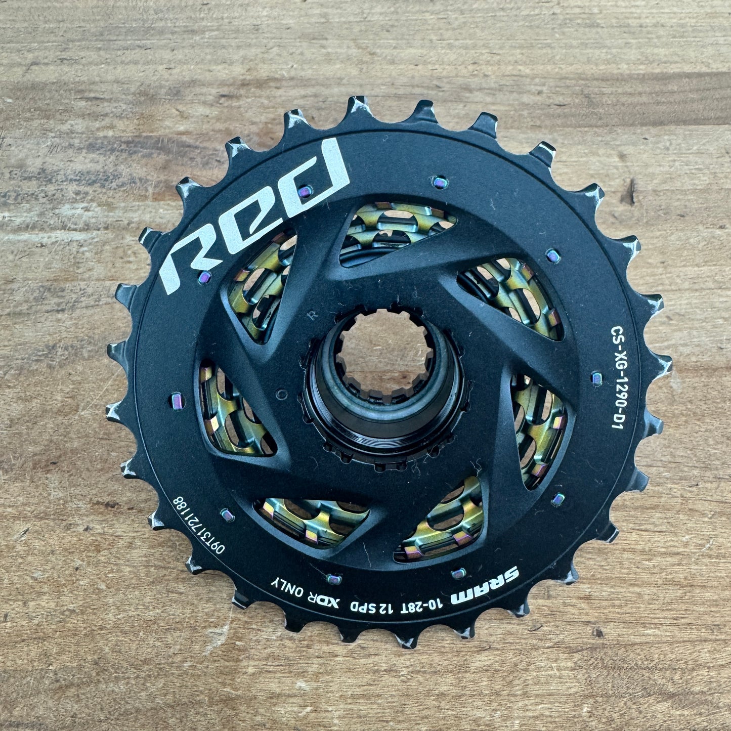 SRAM Red AXS XG-1290 10-28t D1 12-Speed Rainbow Bike Cassette "Light Wear" 183g