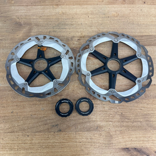 Shimano XT RT-M800 203/180mm CenterLock Pair Rotors 291g w/ Lockrings