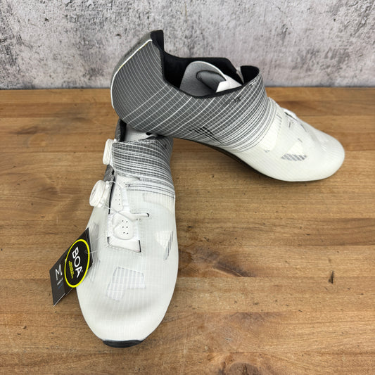 New! Mavic Cosmic SLR Carbon BOA 46 EU 3-Bolt White Cycling Shoes MSRP $300