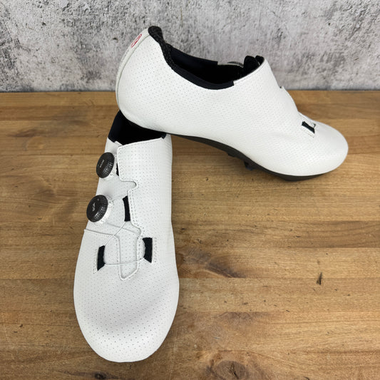 Ridden Once! Ekoi PW8 C12 Pro Carbon 46 EU White Pedal Specific Cycling Shoes
