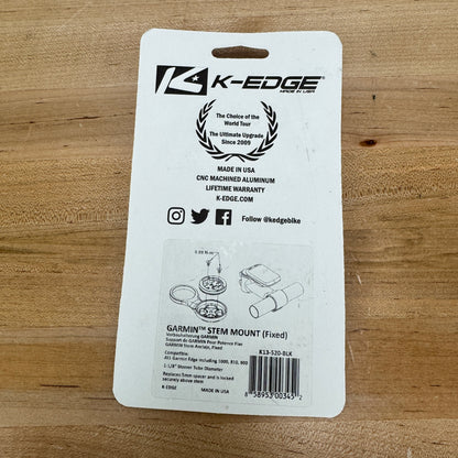 New! K-Edge Garmin Stem Fixed Computer Mount Black