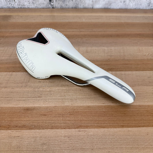 Selle Italia SLR 135mm 7x7mm Titanium 316 Rails White Bike Saddle 234g