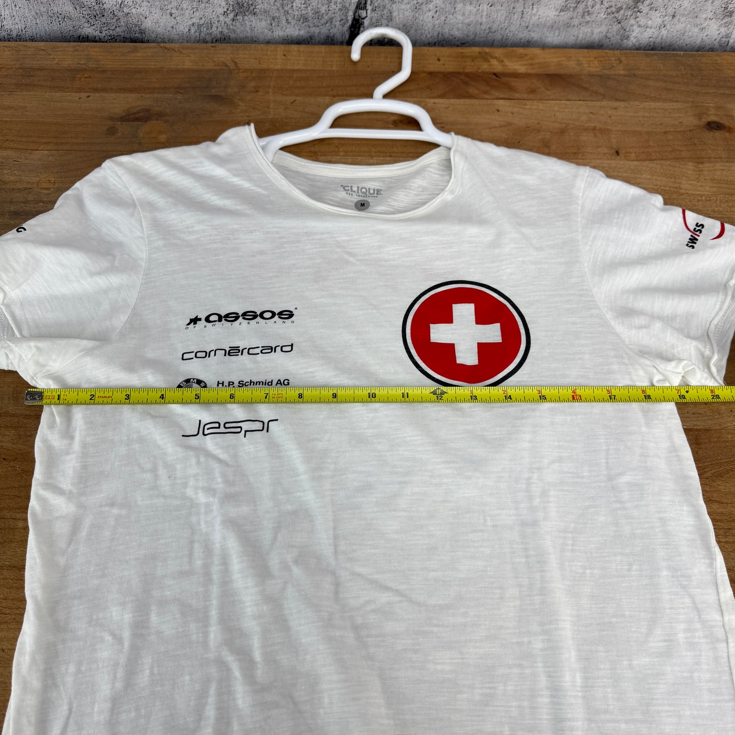 Light Wear! Clique Short Sleeve Men's Medium Assos Suisse DT Swiss T-Shirt