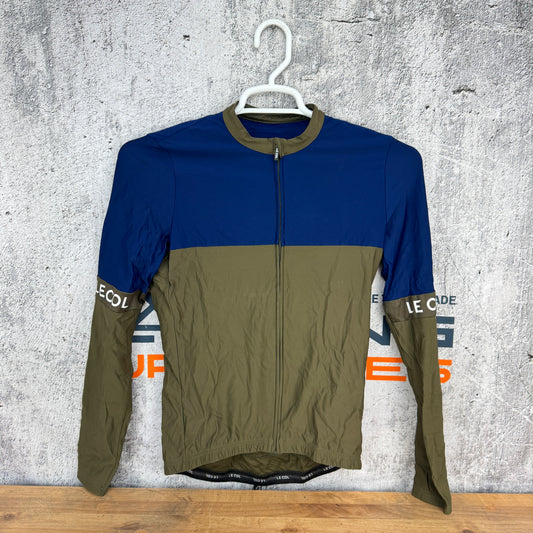 Worn Once! Le Col Men's Medium Long Sleeve Navy Olive Cycling Jersey