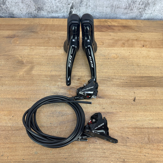 Light Wear Shimano 105 ST-R7020 11-Speed Disc Mechanical Shifters w/ Calipers