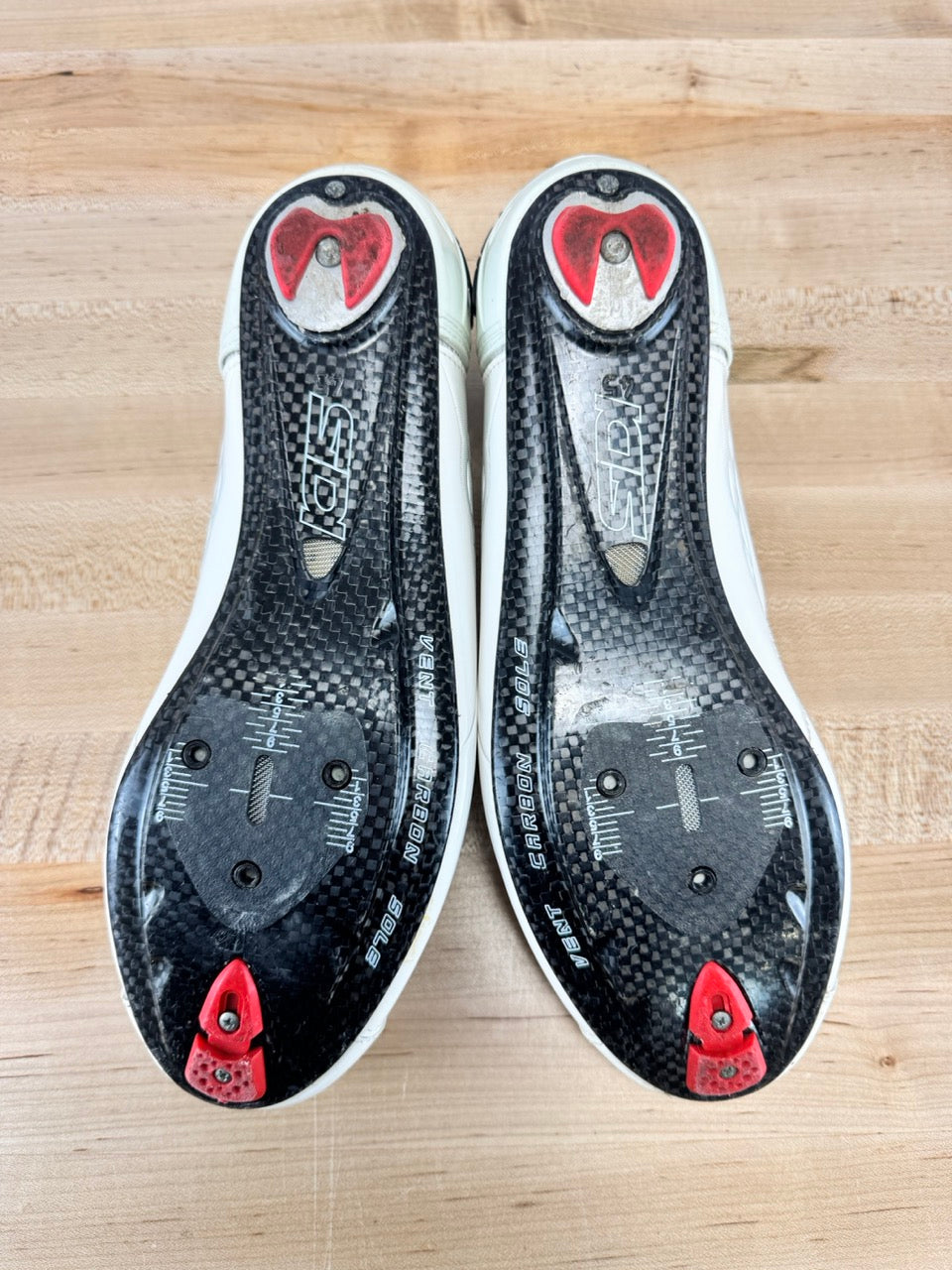 Light Use! Sidi Shot 3-Bolt EU 45 1/2 Carbon Road Cycling Shoes 604 g