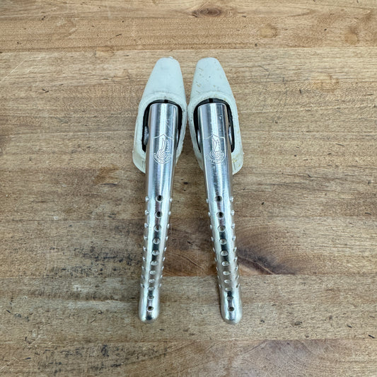 Vintage! Campagnolo Super Record Drillium White Hoods Bike Rim Brake Levers 230g
