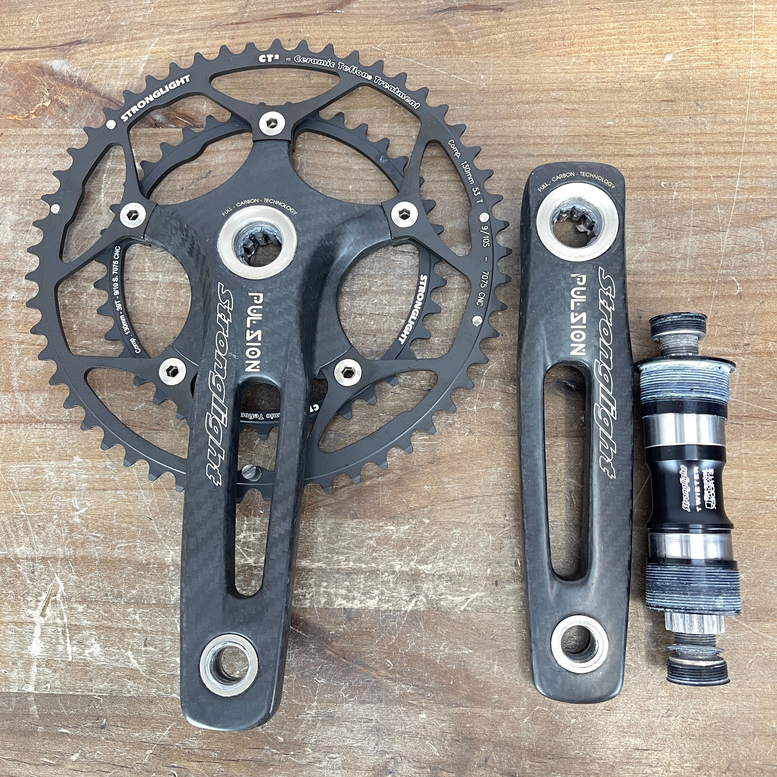 New Takeoff! Stronglight Pulsion 170mm 53/39t 9/10 Speed Carbon Cranks –  CyclingUpgrades.com