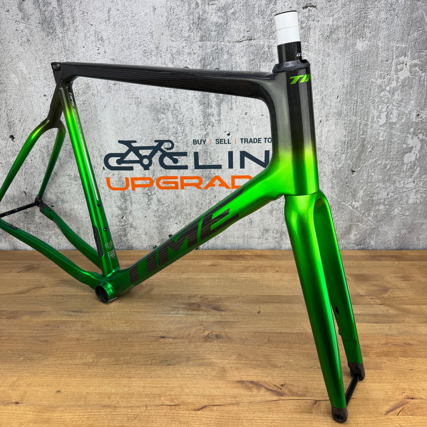 2023 Time ADHX 45 XL Carbon Gravel Disc Frameset 700c Vertical Green 1987g