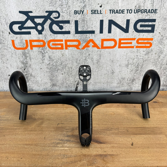 Black Inc Integrated 42cm x 110mm -6 Degree Carbon Handlebar w/ Computer Mount