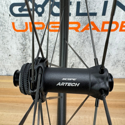 Ridden Once! Scope Artech 6 Carbon Tubeless Disc Brake Wheelset 700c 1145g