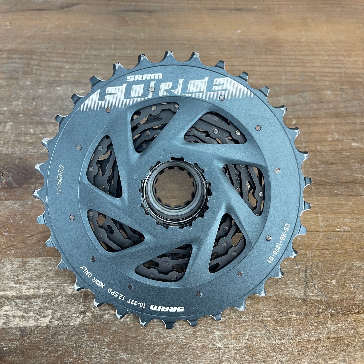 SRAM Force AXS XG-1270 10-33t 12-Speed Road Bike Cassette "Typical Wear"