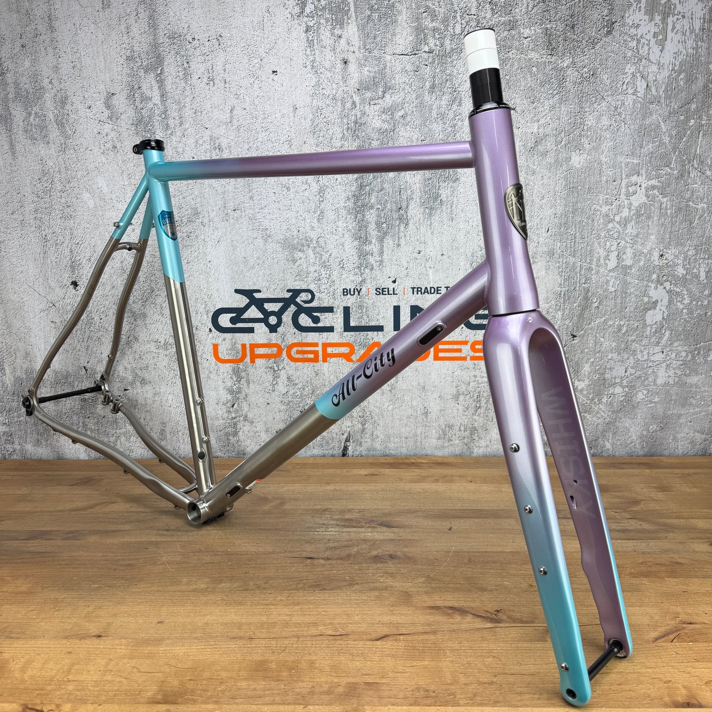 Low Mile! All City Cosmic Stallion 61cm Mermaid Fade Titanium Bike Frameset 700c