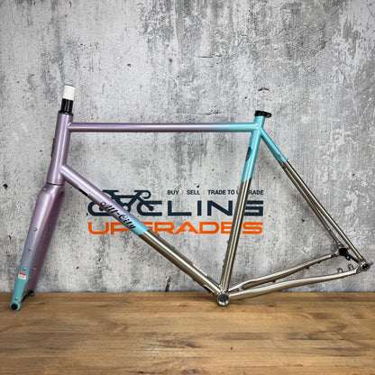 Low Mile! All City Cosmic Stallion 61cm Mermaid Fade Titanium Bike Frameset 700c