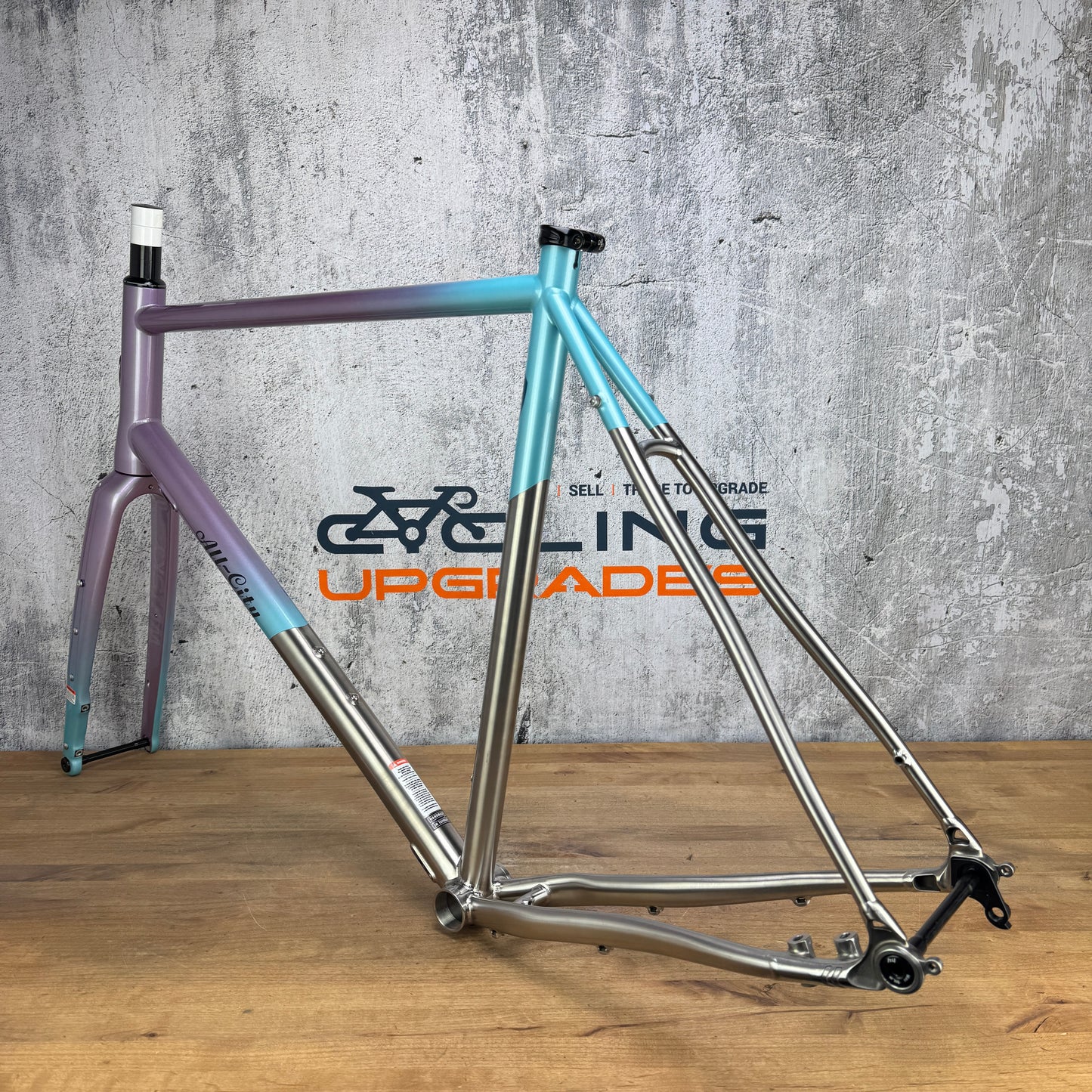 Low Mile! All City Cosmic Stallion 61cm Mermaid Fade Titanium Bike Frameset 700c