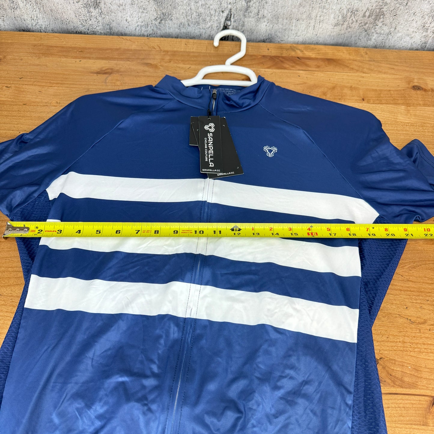 New w/ Tags! Sanpella Classic Stripes Men's XXL Short Sleeve Cycling Jersey