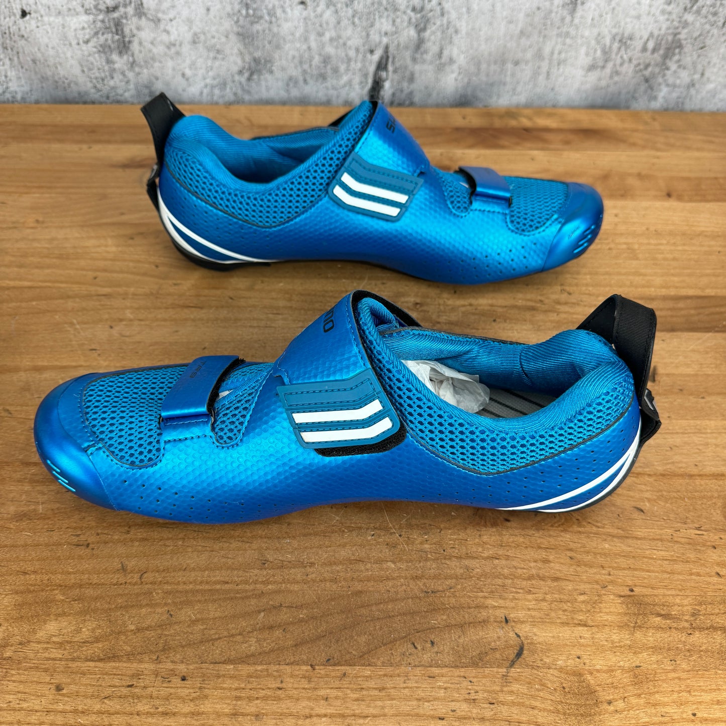 New! Shimano TR9 Dynalast Blue Men's 11.2 US 46 EU 3-Bolt Cycling Shoes Triathlon