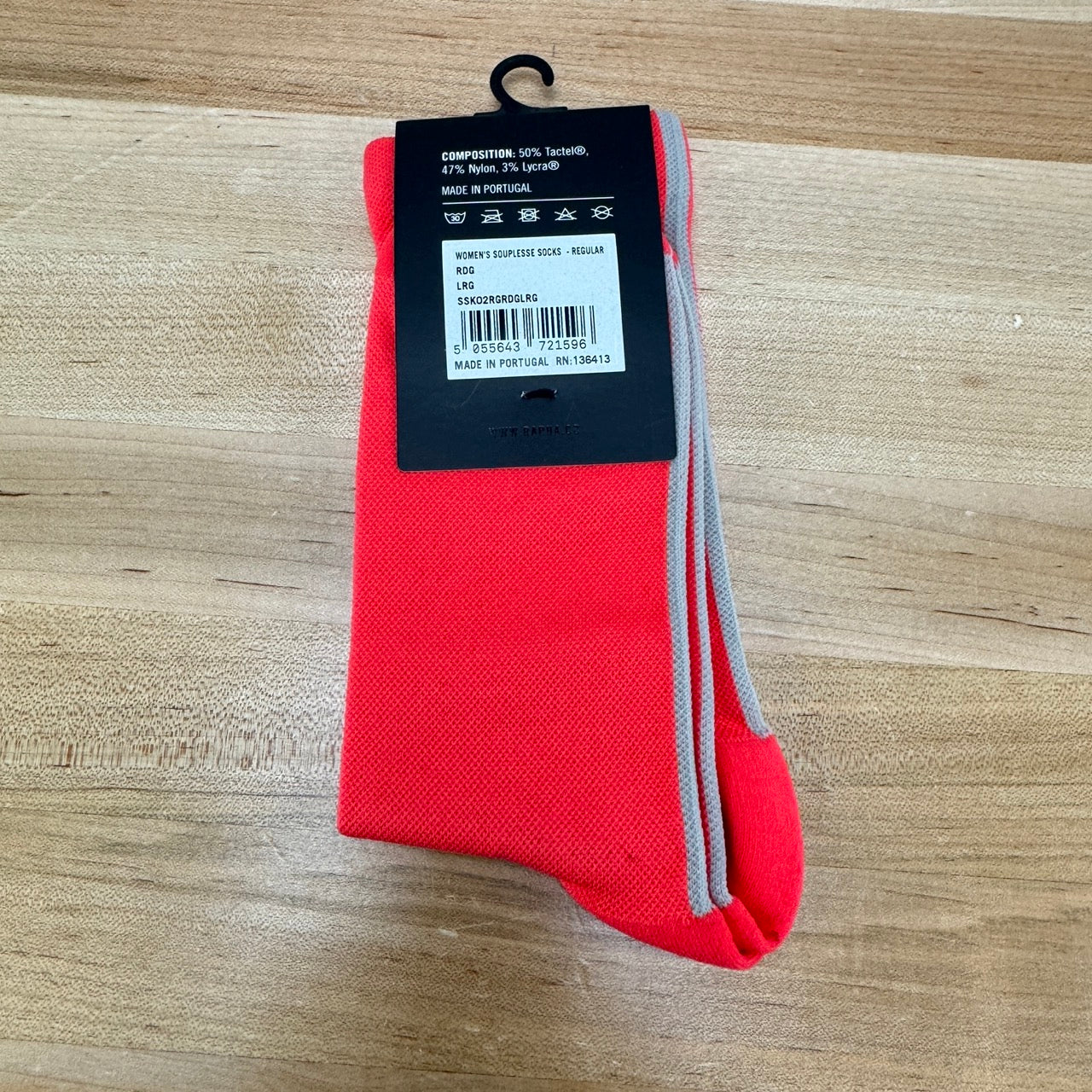New! Rapha Women's Souplesse Regular Large Red Cycling Socks