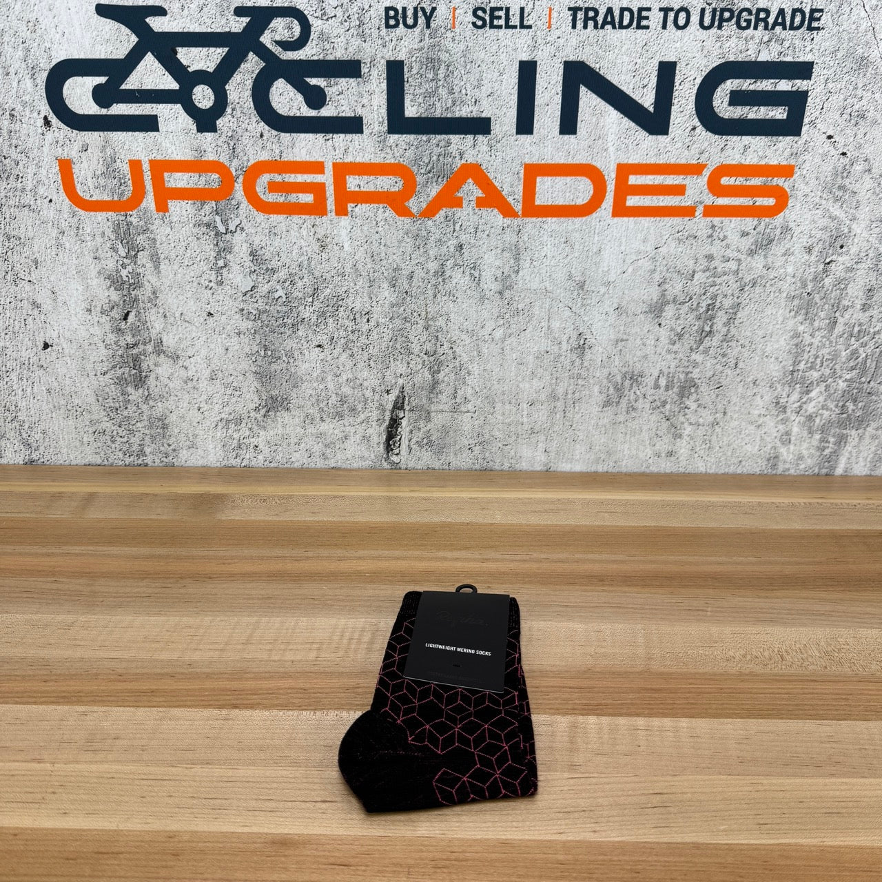 New! Rapha Lightweight Merino Block Medium Black Cycling Socks