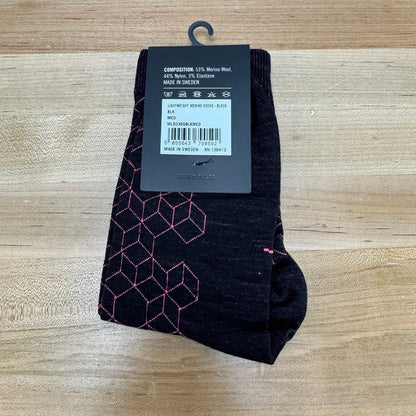 New! Rapha Lightweight Merino Block Medium Black Cycling Socks