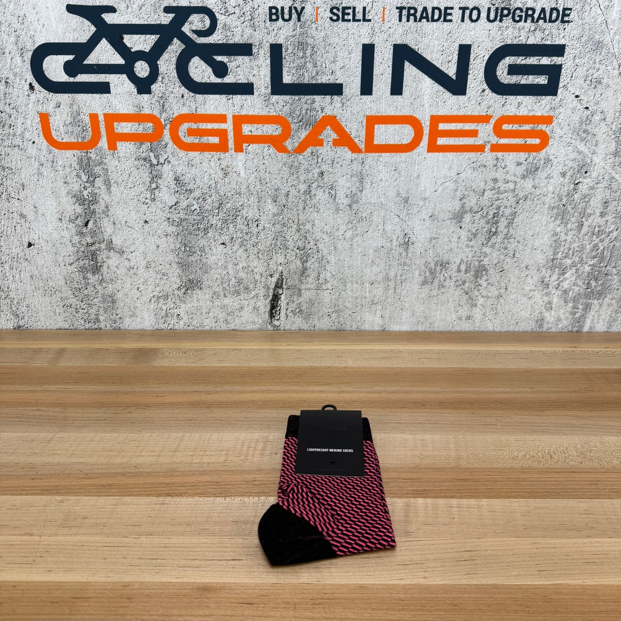 New! Rapha Lightweight Merino Stripe Medium Black Cycling Socks