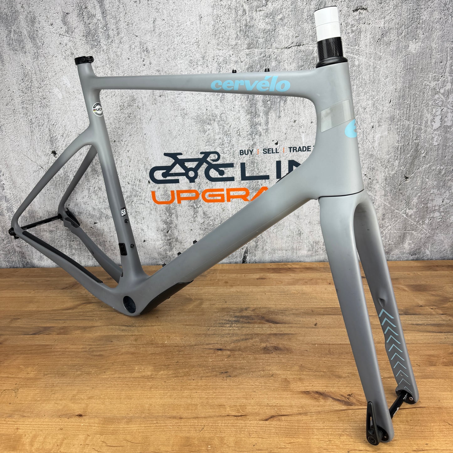 2020 Cervelo Aspero 58cm Carbon Gravel Disc Frameset 700c Sea Foam/Gray 1936g