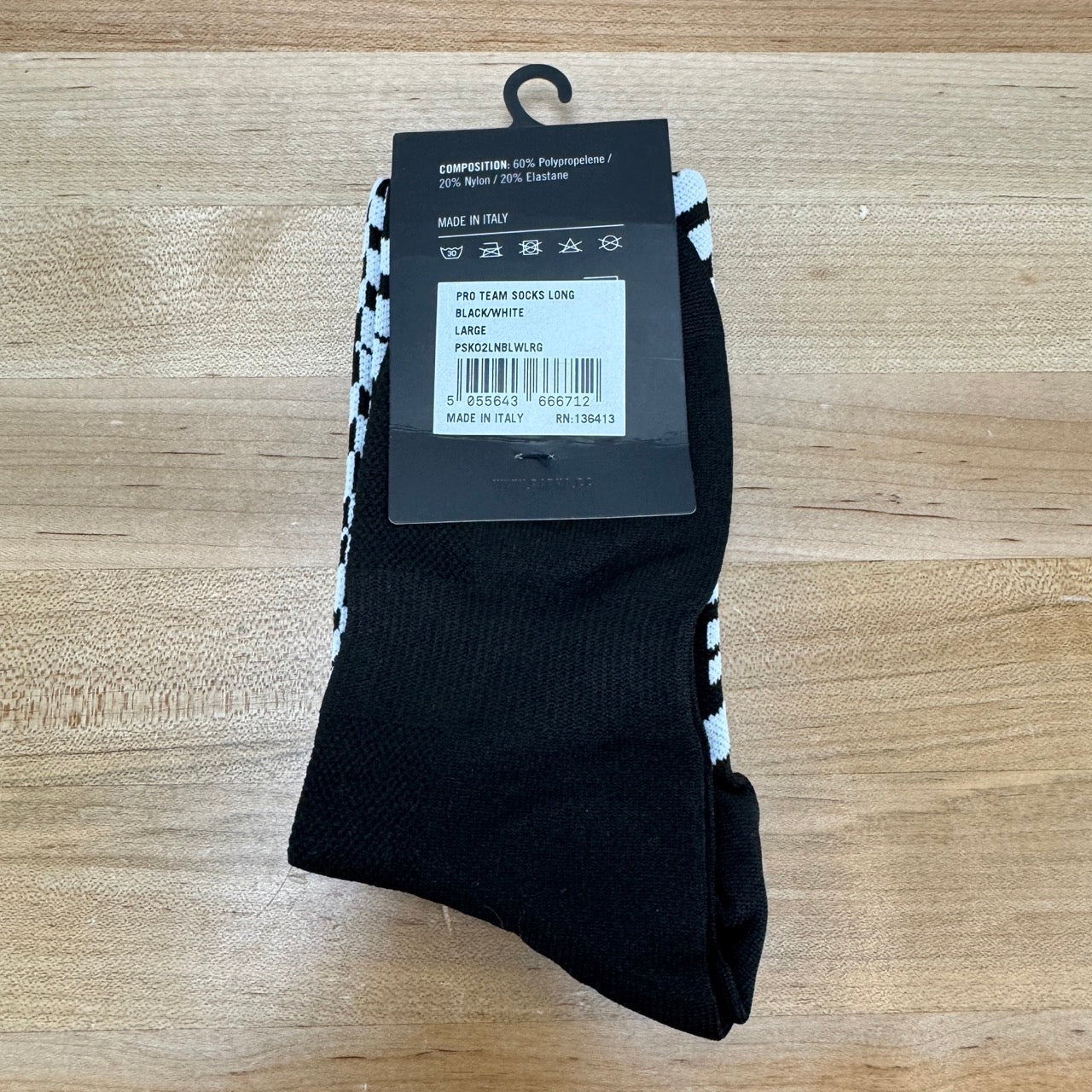 New! Rapha Pro Team Long Large Black/White Cycling Socks