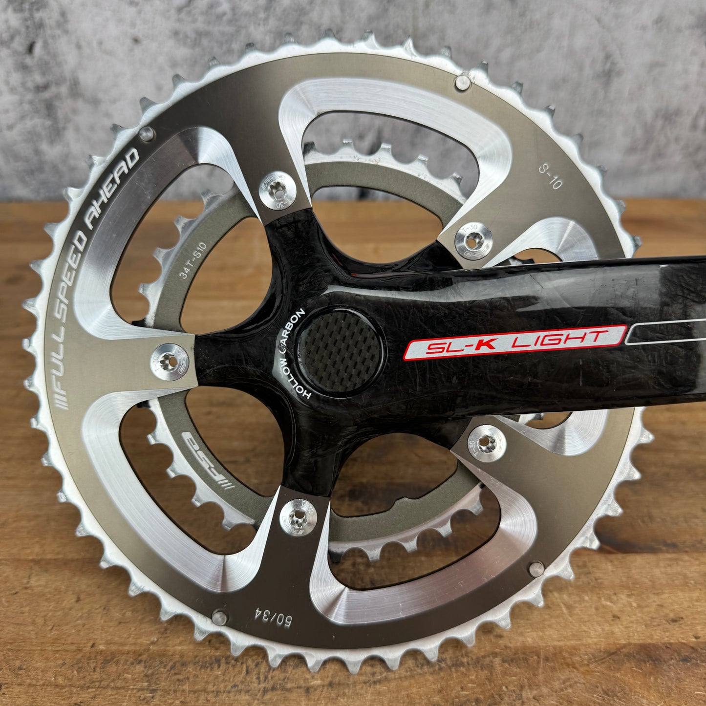 Low Mile! FSA SL-K Light 172.5mm 50/34t 110BCD 24mm Spindle Carbon Crankset 645g