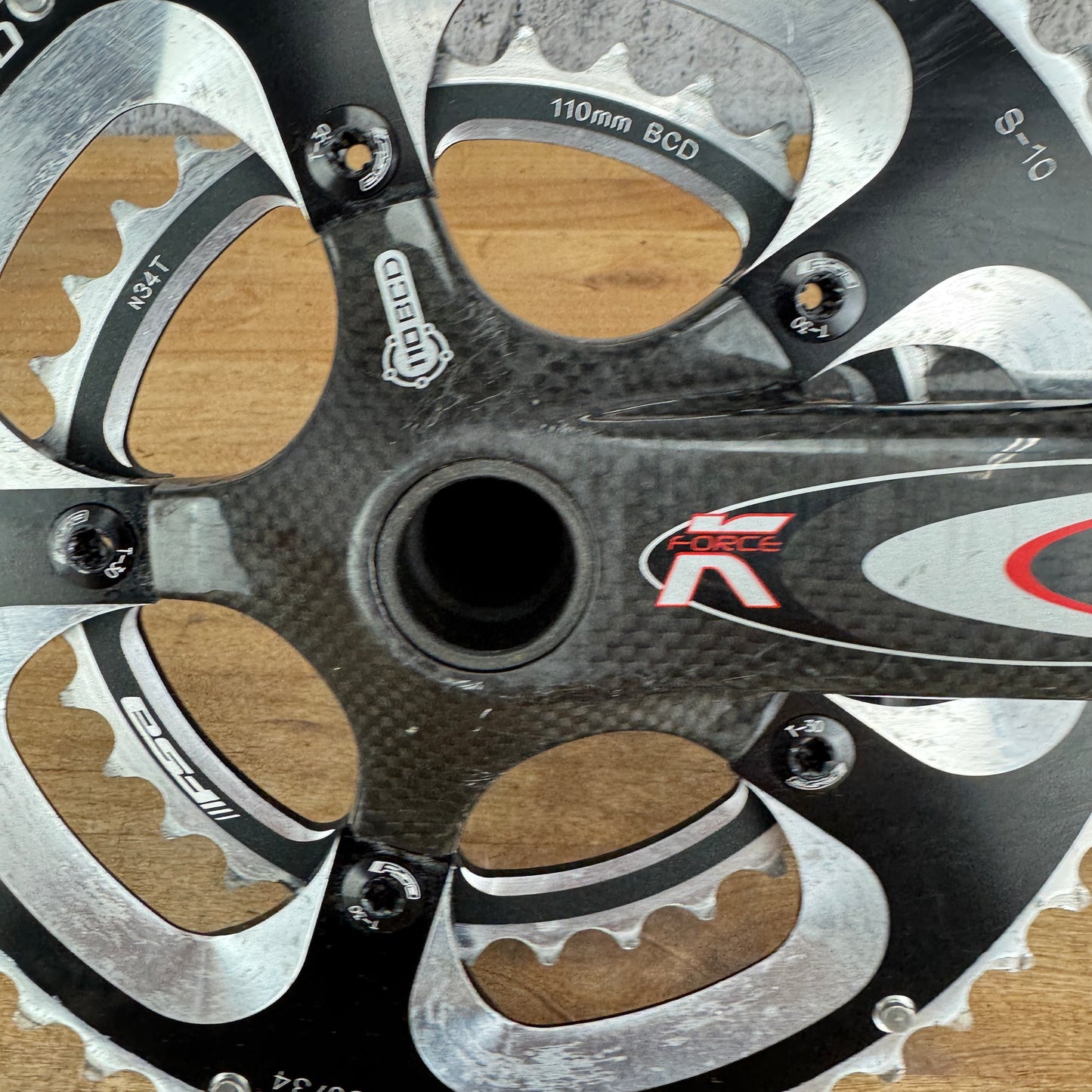 FSA K-Force 172.5mm 50/34t 10-Speed Carbon Crankset 24mm Spindle 681g