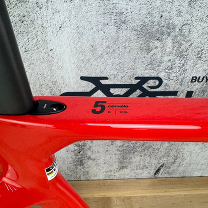 Low Mile! 2024 Cervelo S5 Carnelian 54cm Carbon Disc Frameset 700c 2331g