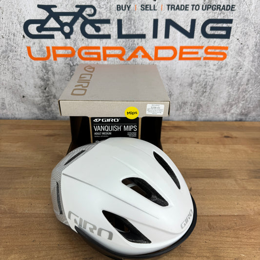Light Use! Giro Vanquish Mips Medium 55-59cm Matte White Silver Cycling Helmet